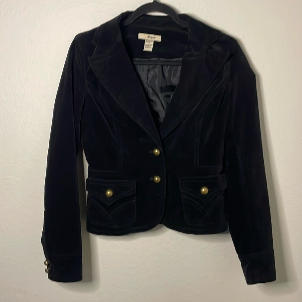 Gadzooks Black Velvet Military Blazer 2 button